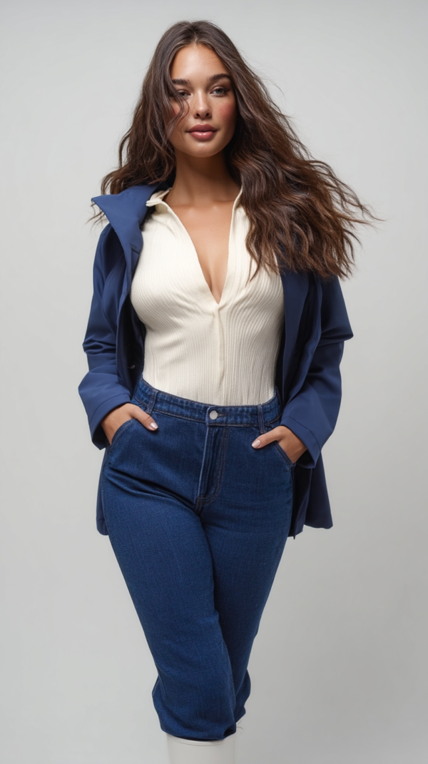 Parka corta impermeable azul marino | Stylicious (8)