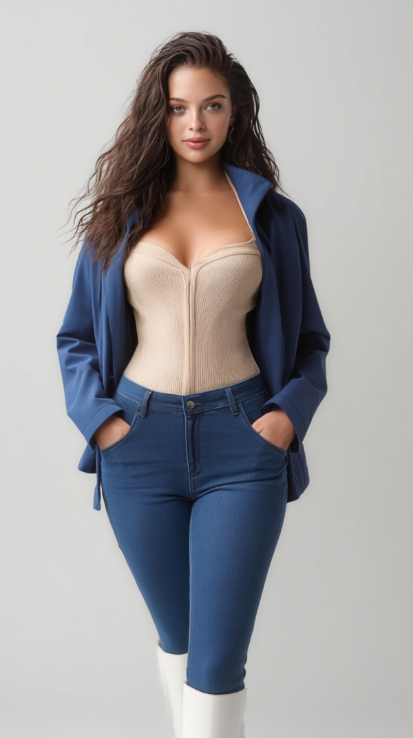 Parka corta impermeable azul marino | Stylicious (26)
