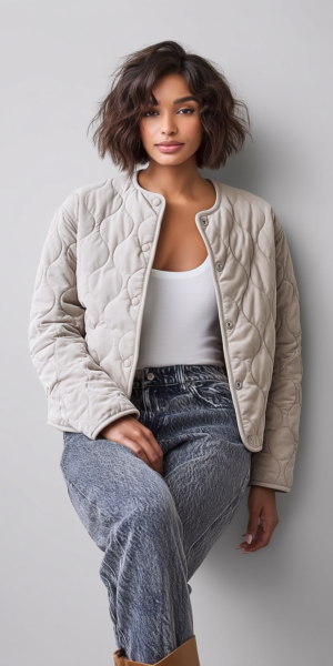 THE PARISIAN QUILT | Chaqueta Tencel Stone