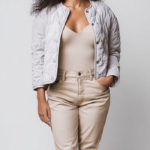Chaqueta acolchada beige mujer | Stylicious (4)