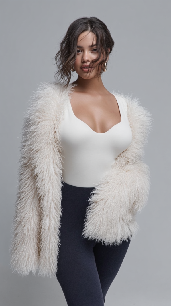 Abrigo de pelo blanco mujer | Stylicious (6)