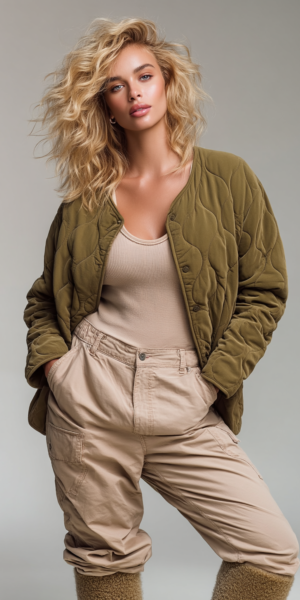 THE PARISIAN QUILT | Chaqueta Tencel Olive