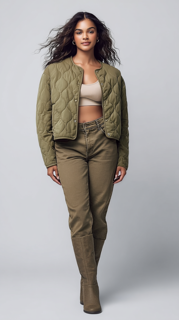 Chaqueta acolchada verde mujer | Stylicious (16)