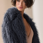 Abrigo de pelo azul mujer | Stylicious (5)