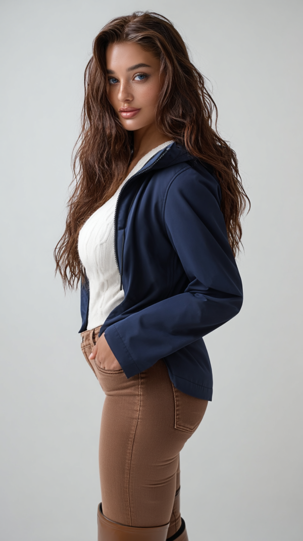 Parka corta impermeable azul marino | Stylicious (13)