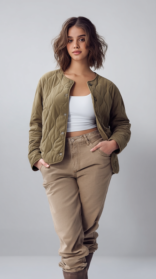 Chaqueta acolchada verde mujer | Stylicious (7)