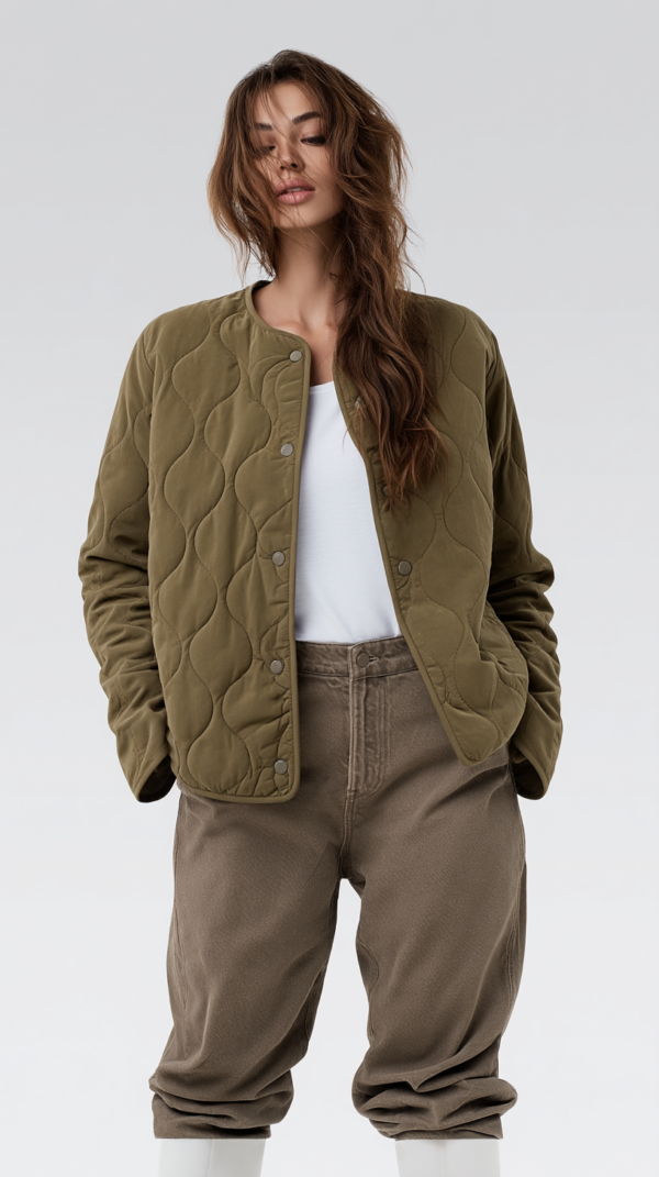 Chaqueta acolchada verde mujer | Stylicious (3)