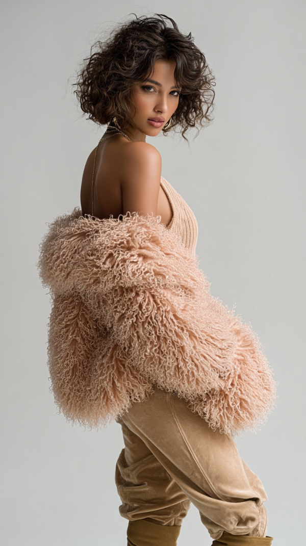 Abrigo de pelo nude mujer | Stylicious (10)