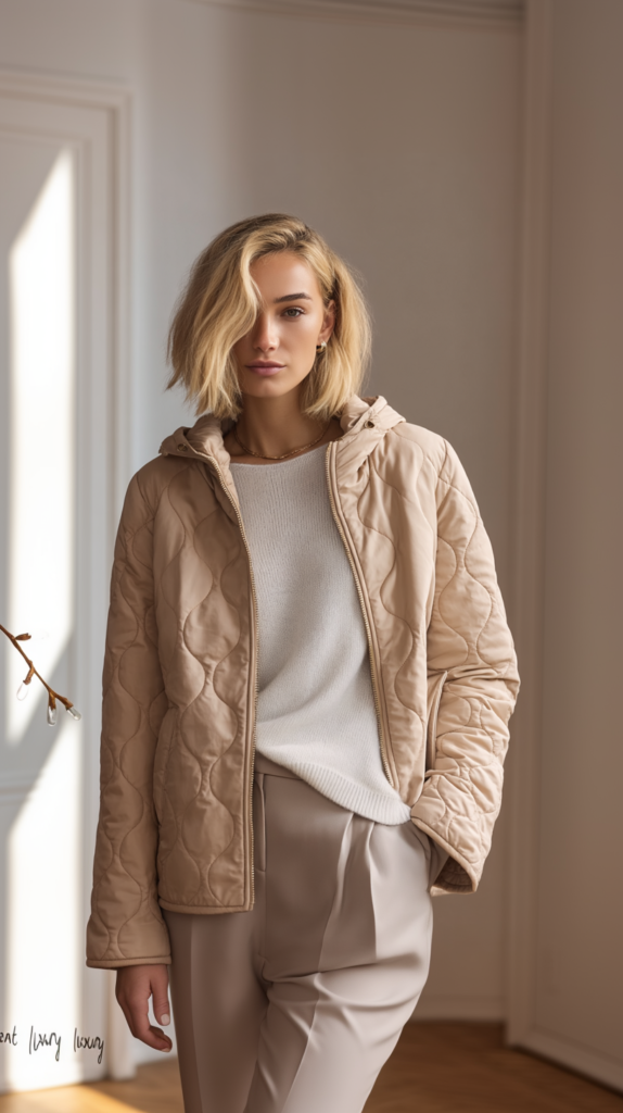 chaqueta mujer beige