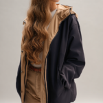 Chubasquero reversible azul y beige | Stylicious (30)