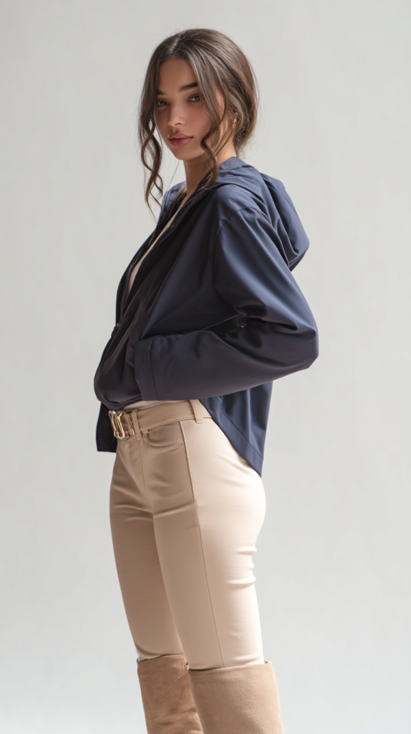 Parka corta impermeable azul marino | Stylicious (15)