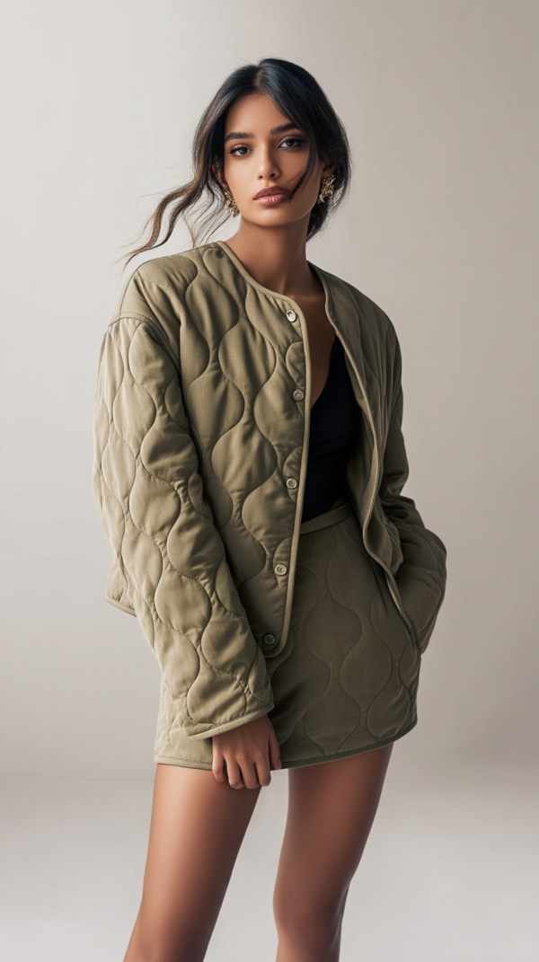 Chaqueta acolchada verde mujer | Stylicious (17)