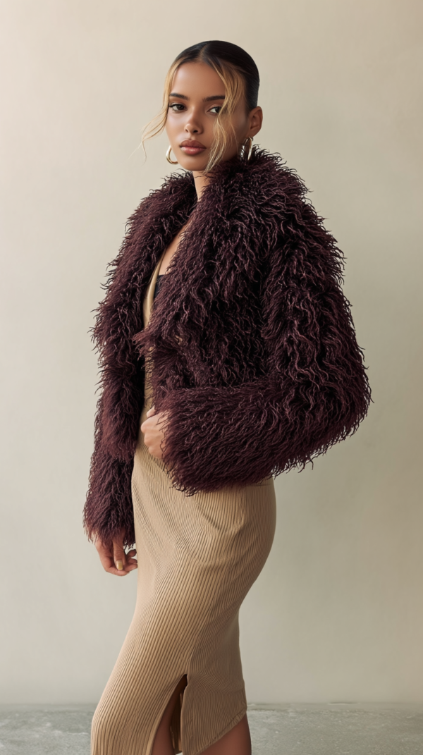 Abrigo de pelo burdeos mujer | Stylicious (6)