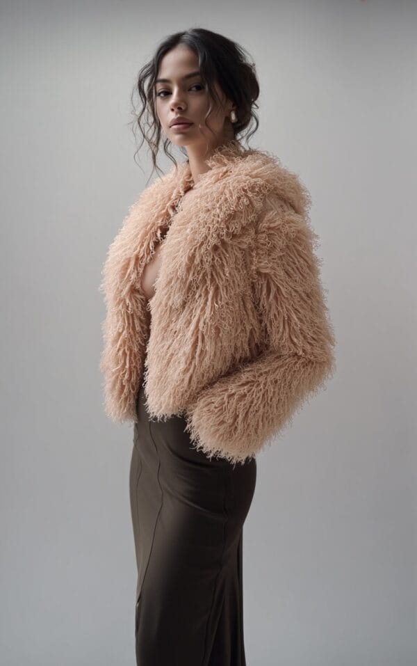 Abrigo de pelo nude mujer | Stylicious (4)