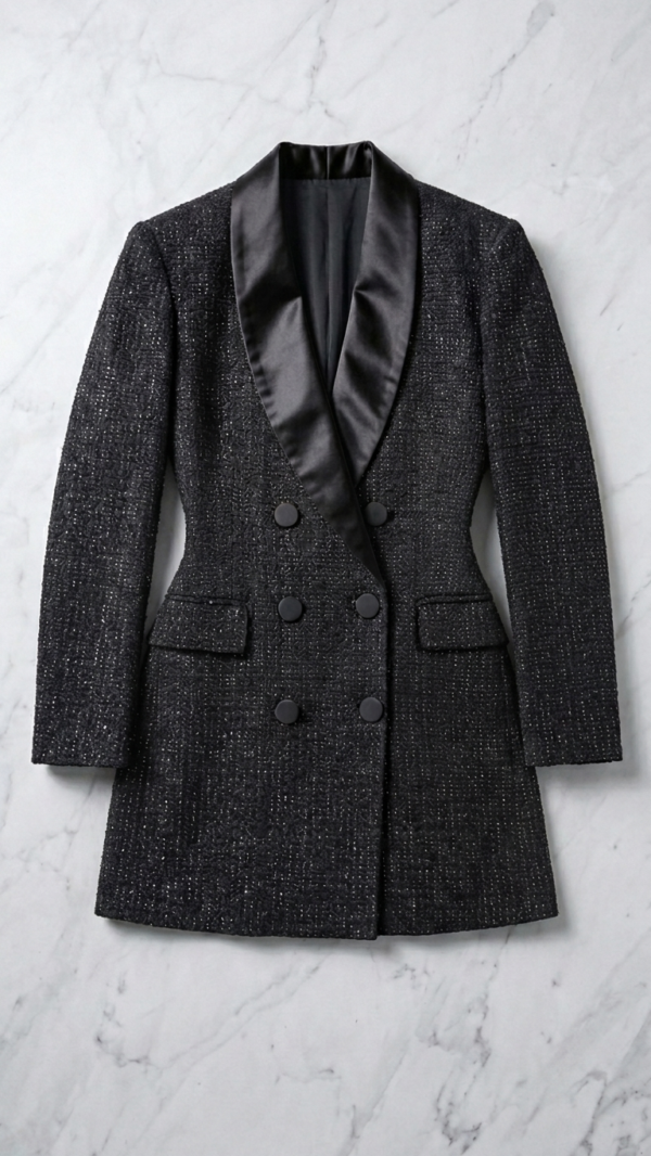 Vestido blazer de tweed negro | Stylicious (14)