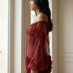 Vestido corse negro y rojo de organza | Stylicious (13)