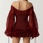 Vestido corse negro y rojo de organza | Stylicious (18)