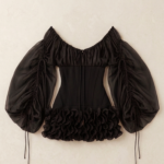 Vestido corse negro y rojo de organza | Stylicious (25)