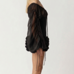 Vestido corse negro y rojo de organza | Stylicious (9)