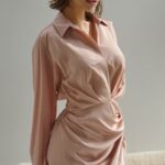 Vestido camisero de satin elegante | Stylicious (4)