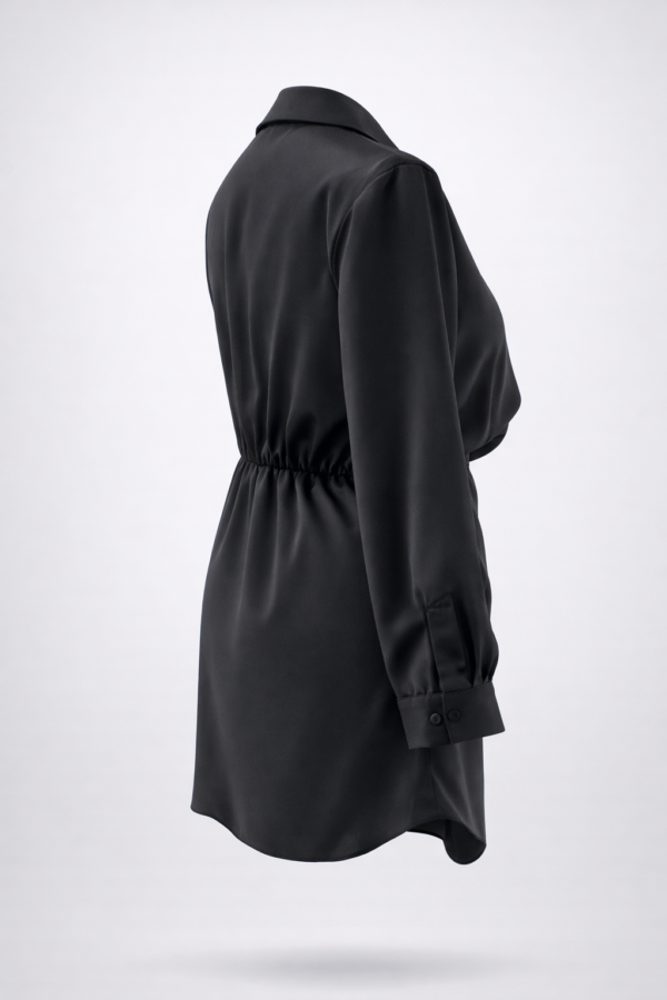 Vestido camisero de satin elegante | Stylicious (20)