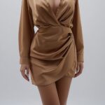 Vestido camisero de satin elegante | Stylicious (6)