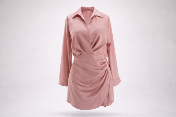 Vestido camisero de satin elegante | Stylicious (27)