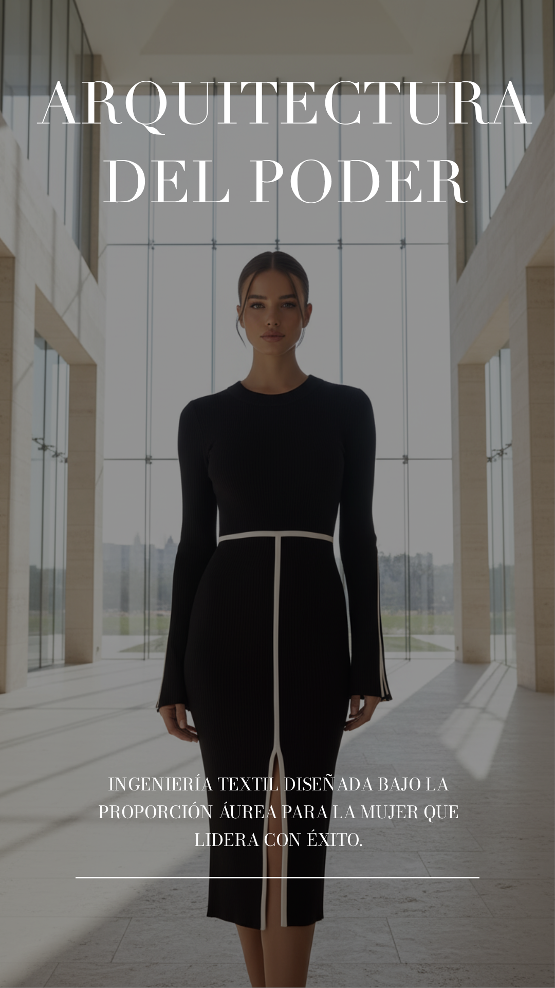 THE LINEAR GEOMETRY DRESS - NOIR ABSOLUTO
