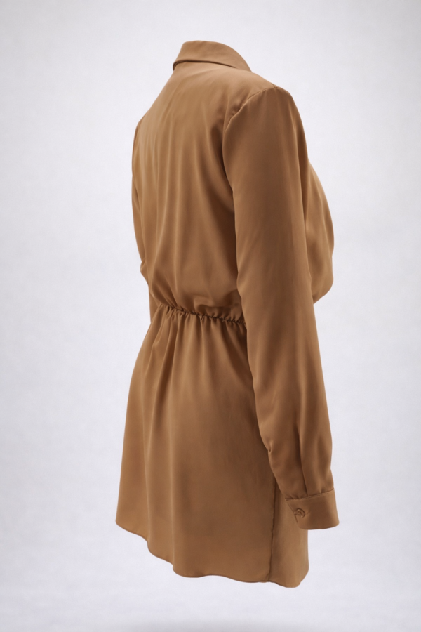 Vestido camisero de satin elegante | Stylicious (22)