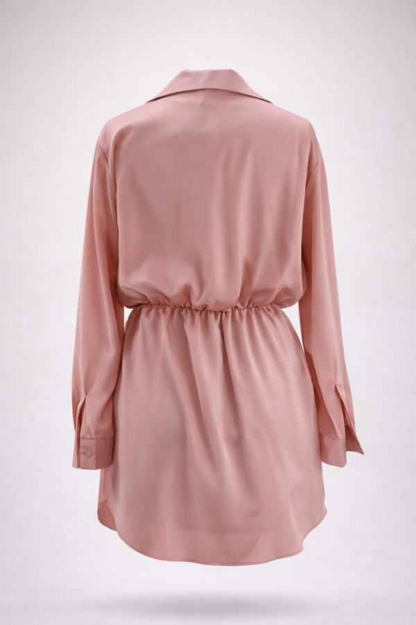 Vestido camisero de satin elegante | Stylicious (29)