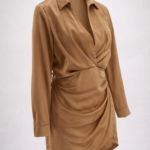 Vestido camisero de satin elegante | Stylicious (21)