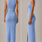 Conjunto top y falda azul elegante | Stylicious (7)