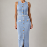 Conjunto top y falda azul elegante | Stylicious (3)