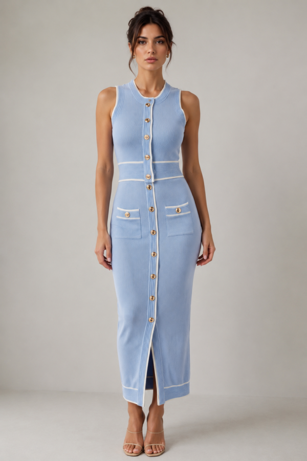 Conjunto top y falda azul elegante | Stylicious (3)
