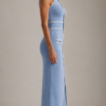 Conjunto top y falda azul elegante | Stylicious (4)