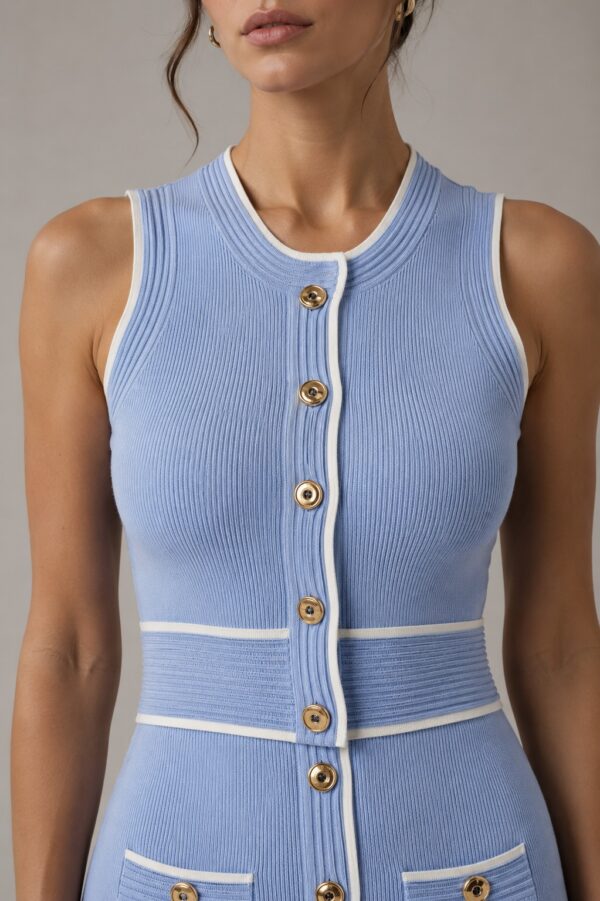 Conjunto top y falda azul elegante | Stylicious (8)