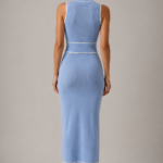 Conjunto top y falda azul elegante | Stylicious (5)