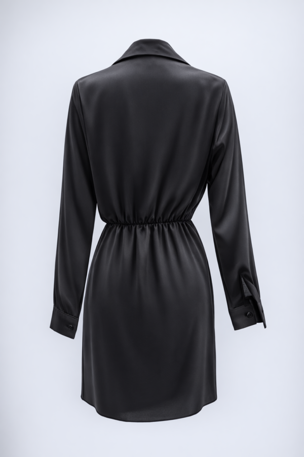 Vestido camisero de satin elegante | Stylicious (19)