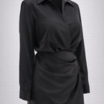 Vestido camisero de satin elegante | Stylicious (18)