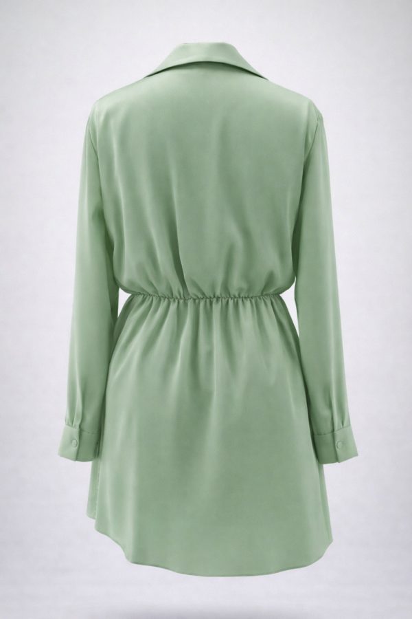 Vestido camisero de satin elegante | Stylicious (26)