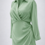 Vestido camisero de satin elegante | Stylicious (24)