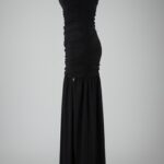 Vestido largo negro fruncido | Stylicious (14)