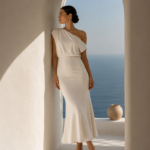 Vestido largo blanco asimetrico | Stylicious (16)