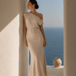 Vestido largo beige asimetrico | Stylicious (25)