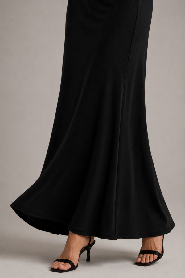 Vestido largo negro asimetrico de fiesta | Stylicious (16)