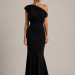 Vestido largo negro asimetrico de fiesta | Stylicious (14)