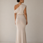 Vestido largo beige asimetrico | Stylicious (10)