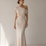 Vestido largo beige asimetrico | Stylicious (8)