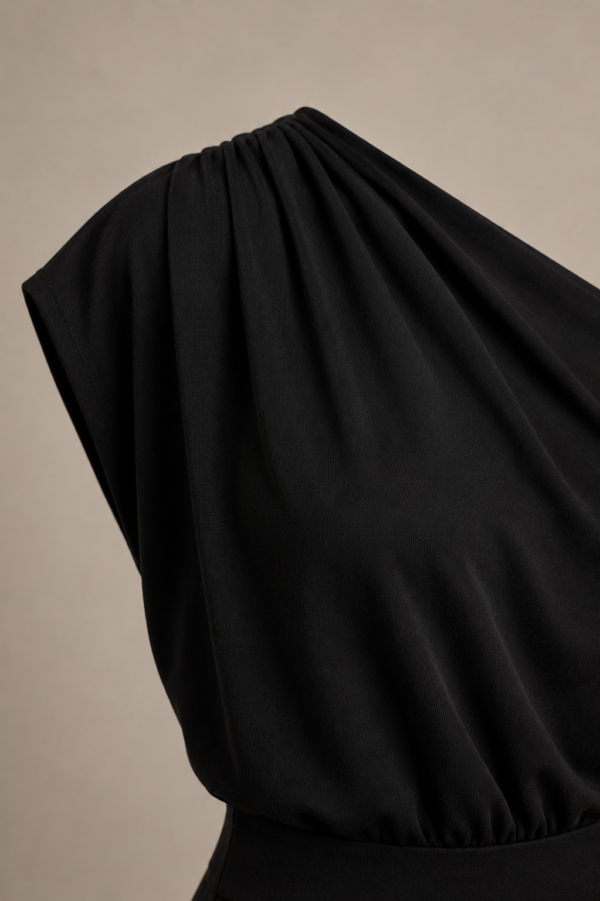 Vestido largo negro asimetrico de fiesta | Stylicious (15)