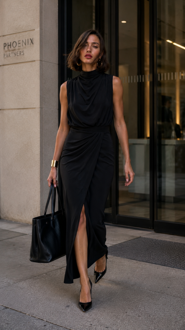 Vestido largo cruzado elegante | Stylicious (3)